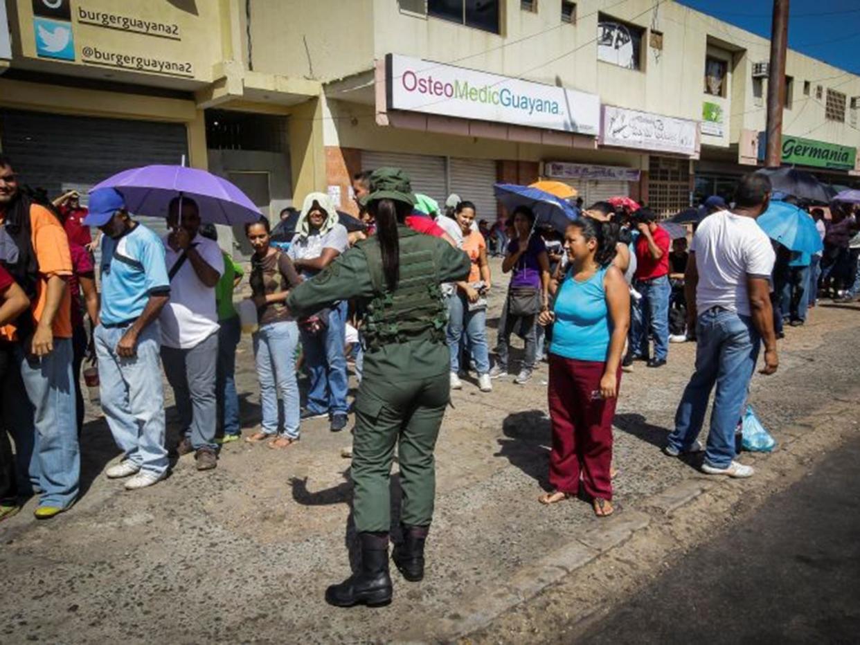 Venezuela's food shortage has seen people queueing to buy basic items: Reuters