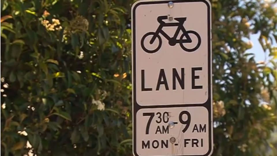 The cycling lane becomes active at 7.30am but Bike SA said it should be used regardless. Photo: 7News