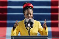 <p>America's first Youth Poet Laureate, Amanda Gorman, wore a Prada look for the occasion. </p>