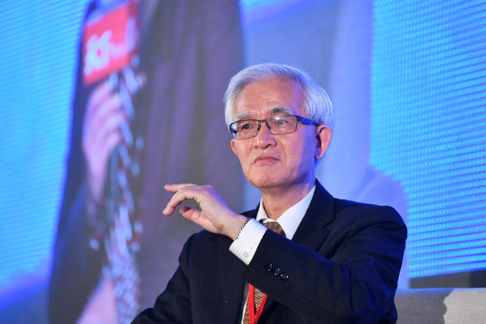 中美矽晶製品董事長兼執行長盧明光參與2019天下經濟論壇，於「未來企業」發表談話。照片提供：《天下雜誌》