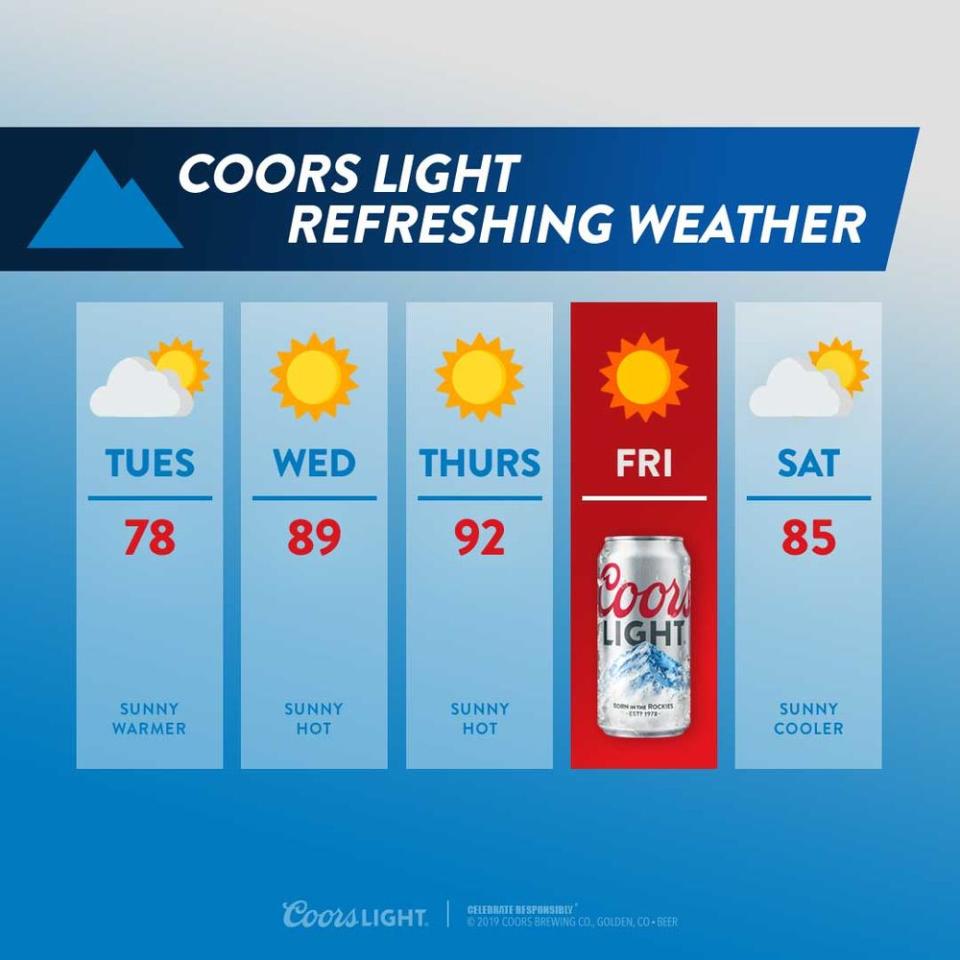 Climate change can now apparently lead to a complimentary Coors Light.