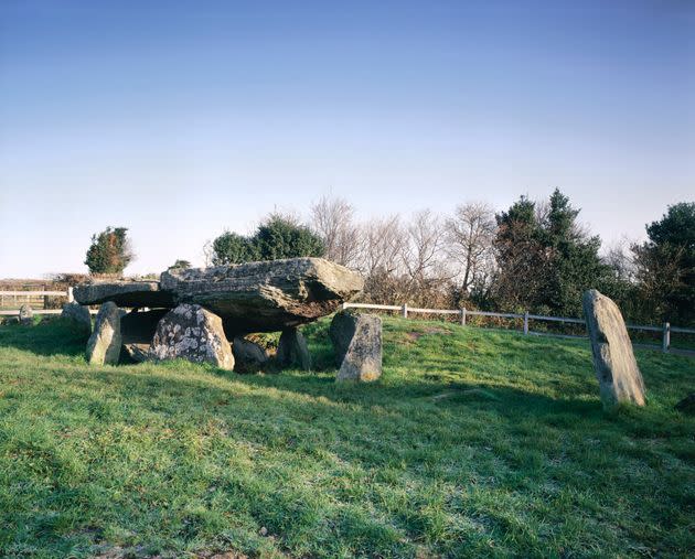 Arthur's Stone, Dorstone, Herefordshire, 1992. Arthur's Stone is the remains of a prehistoric burial chamber. (Photo: English Heritage/Heritage Images via Getty Images)