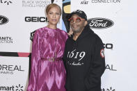 Tonya Lewis Lee, left, and Spike Lee attend the 12th Annual ESSENCE Black Women in Hollywood Awards at the Beverly Wilshire Hotel on Thursday, Feb. 21, 2019, in Beverly Hills, Calif. (Photo by Richard Shotwell/Invision/AP)