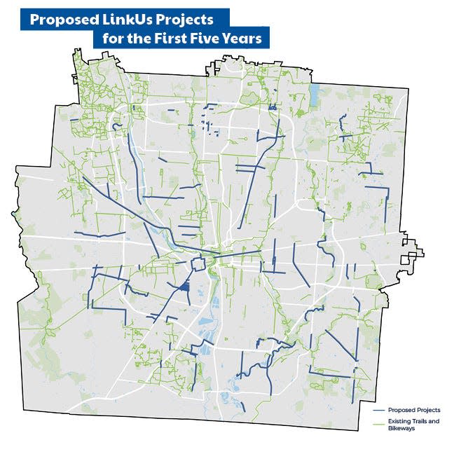 The Mid-Ohio Regional Planning Commission has announced 83 infrastructure projects, including sidewalks, trails, bike paths and shared-use paths, that could be funded if a Central Ohio Transit Authority levy passes this November.