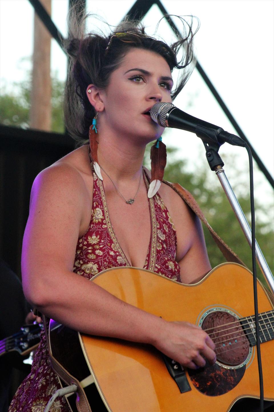 A breeze kicks up Jesse Lee's hair during her set Saturday at Lime Rock Amphitheatre. She performed her current No. 30 hit "Where He Ain't."