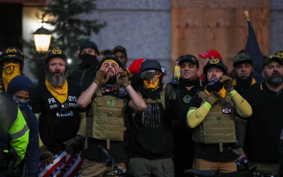 Proud Boys after the "Million MAGA March" from Freedom Plaza to the US Capitol in Washington -  Anadolu