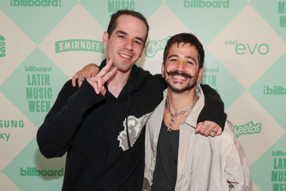 Edgar Barrera y Camilo en la Billboard Latin Music Week de 2022 (Christopher Polk/Billboard via Getty Images)