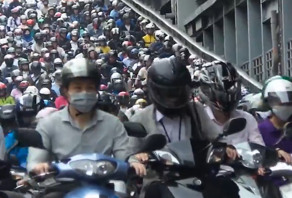 scooter traffic jam