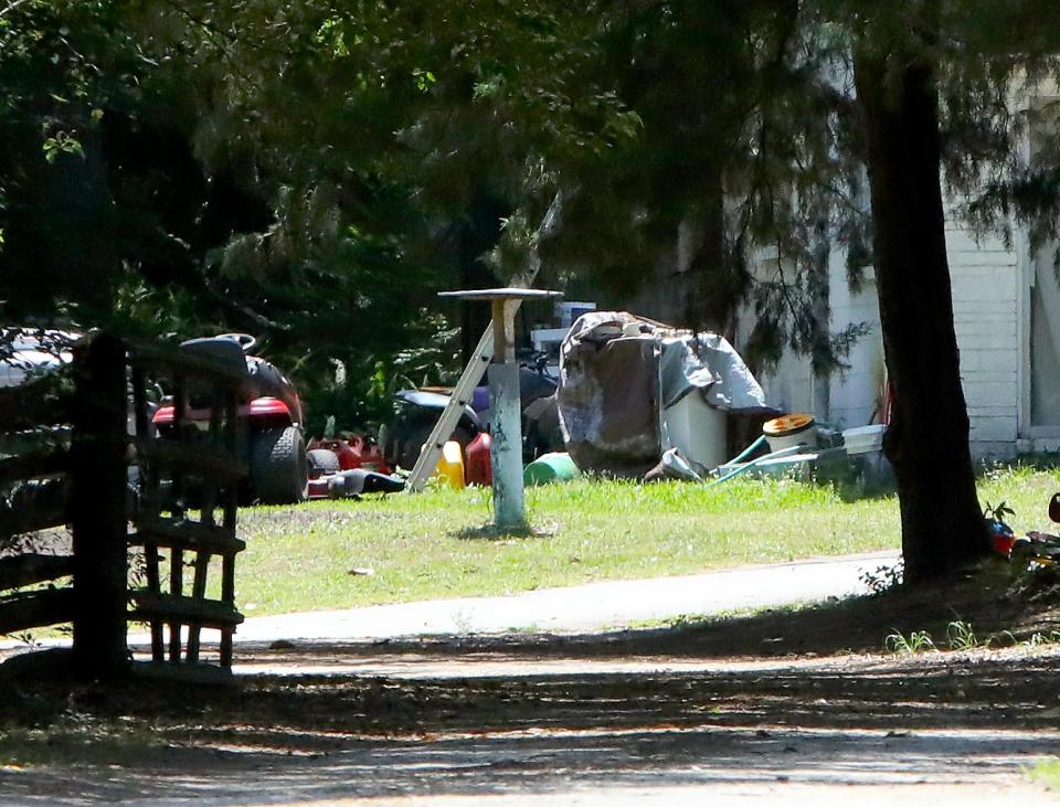 A private driveway that leads to a home at 17405 SE CR 234, where a horrific scene of animal cruelty was found by the Alachua County Sheriff Department, in Micanopy. Deputies found about two dozen dogs at different levels of neglect, some living dogs were in the same cages as dead dogs. Eight people were arrested in relation to this incident .