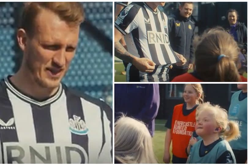 Dan Burn and Kieran Trippier donned the special RNID NUFC shirts and told d/Deaf youngsters they'll lead the team out this weekend