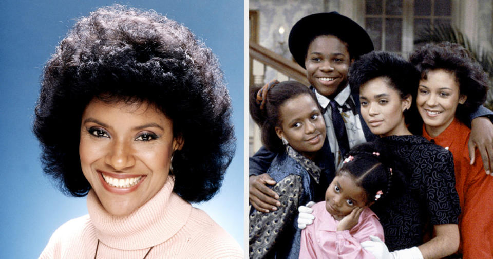 side by side of Phylicia and the show's kids