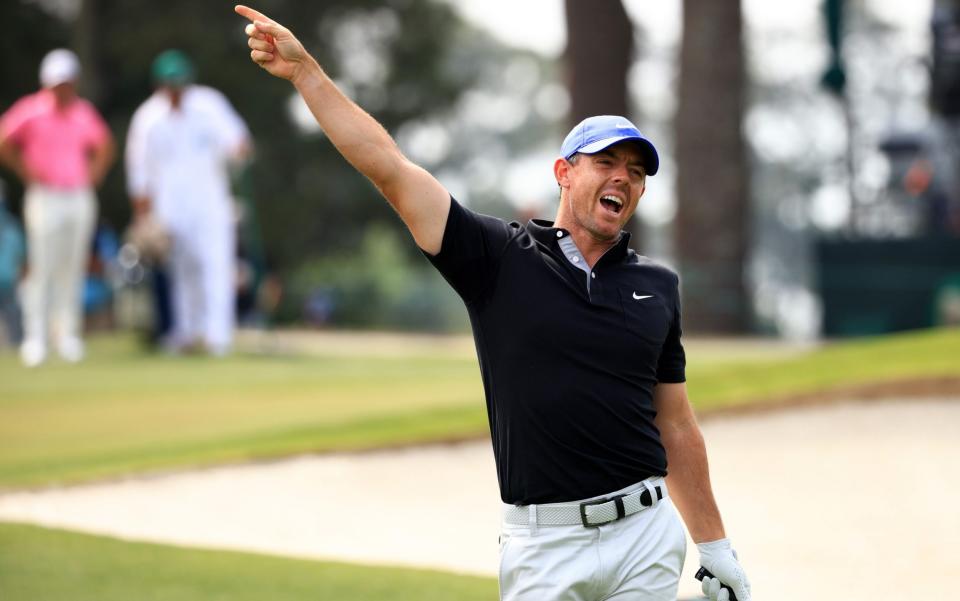 Rory McIlroy shouts "fore" - GETTY IMAGES