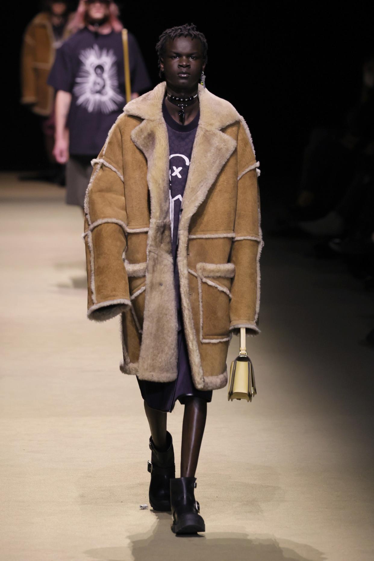 A model walks the runway for Coach during New York Fashion Week in New York City on Feb. 14, 2022.