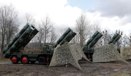 FILE PHOTO: A view shows a new S-400 "Triumph" surface-to-air missile system after its deployment at a military base outside the town of Gvardeysk near Kaliningrad, Russia March 11, 2019. REUTERS/Vitaly Nevar/File Photo