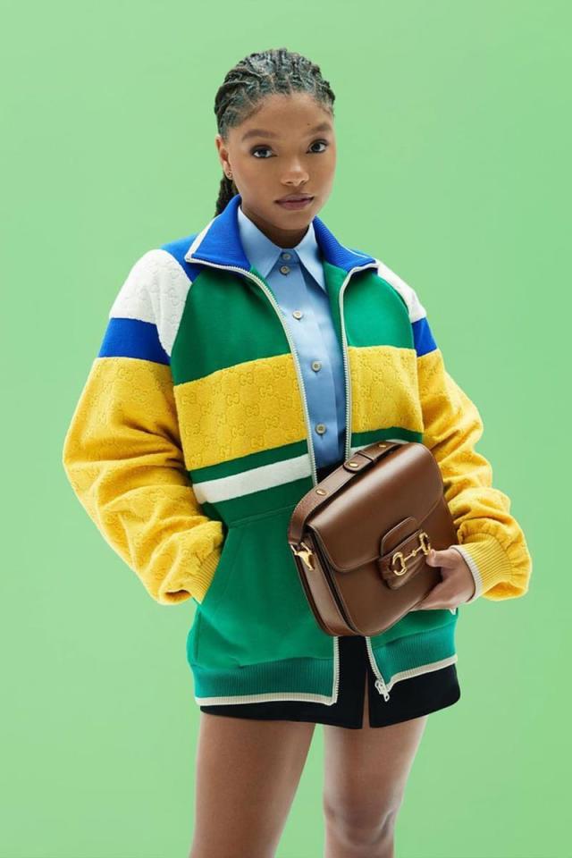 Halle Bailey, Hanni & Julia Garner Model Gucci Horsebit 1955 Bag