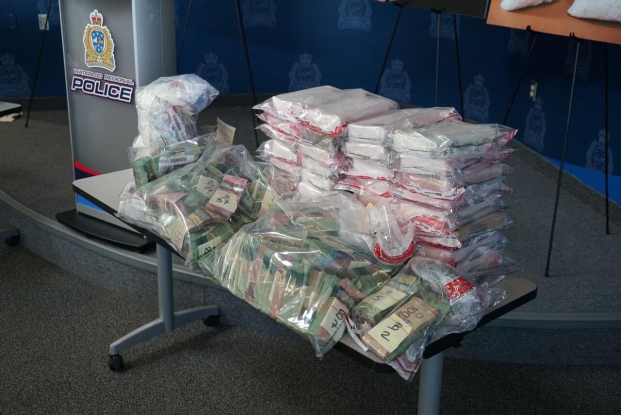 Police seized approximately 86 kg of cocaine, 700 g of MDMA, and approximately 3 kg of crystal meth, along with approximately $815,000 in cash and seven restricted handguns.  (Cameron Mahler/CBC - image credit)