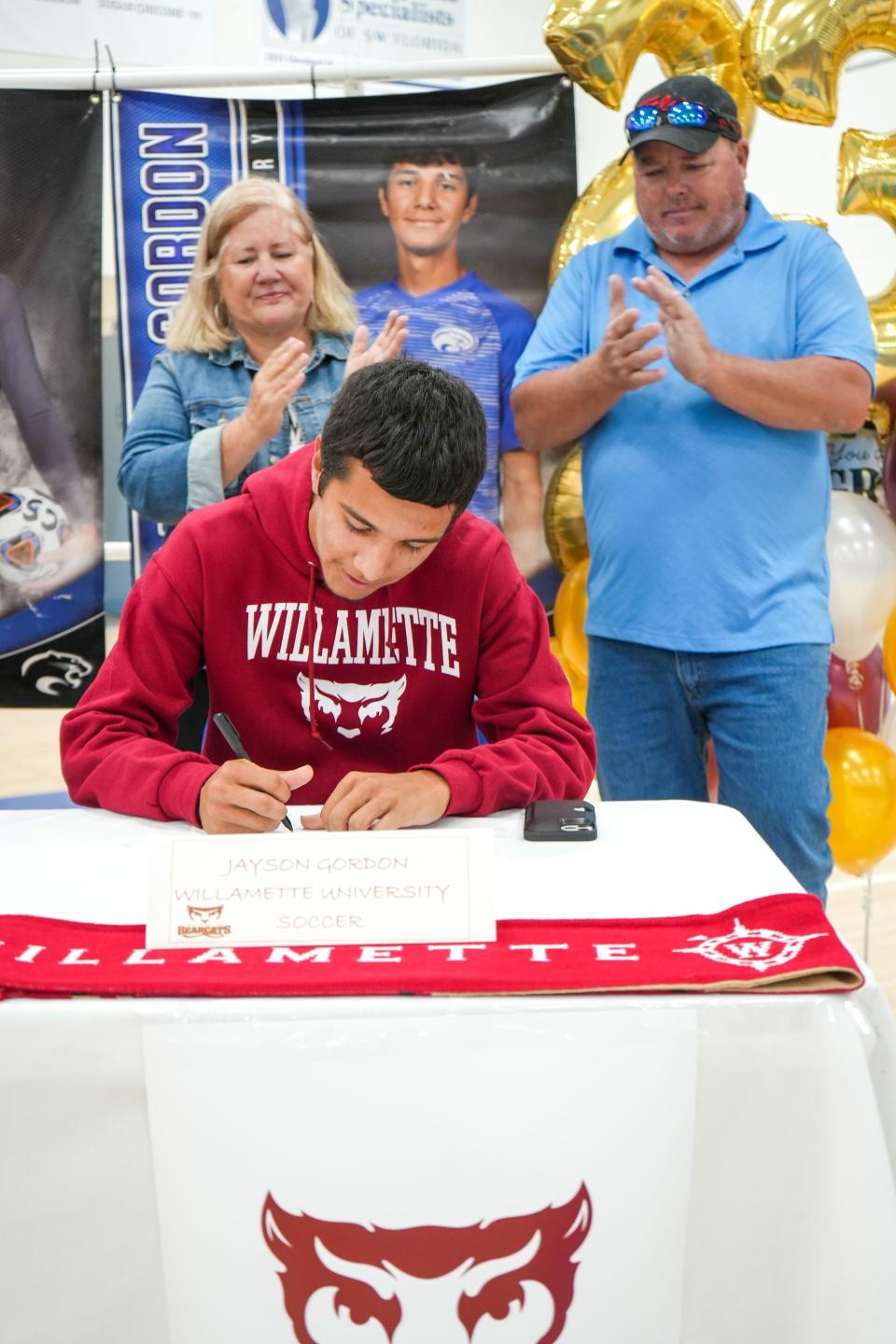 Canterbury's Jayson Gordon signs with Willamette. Over a dozen Canterbury athletes signed their letters of intent on Friday, April 28th, 2023.