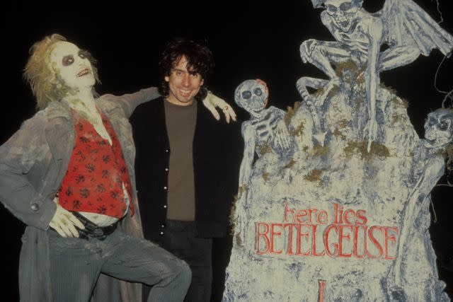 <p>Moviestore/Shutterstock</p> Michael Keaton and Tim Burton on the set of 1988's Beetlejuice