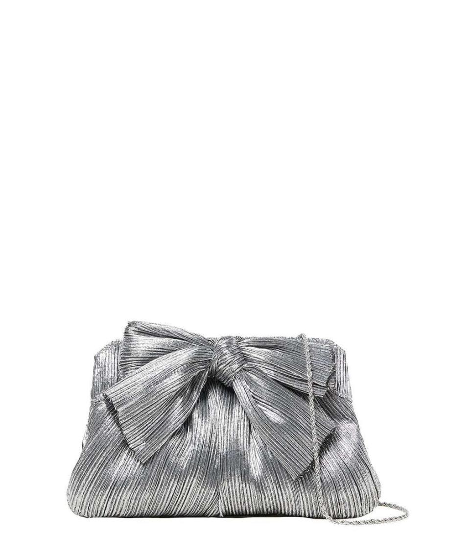 Rayne Pleated Frame Clutch - Dark Silver