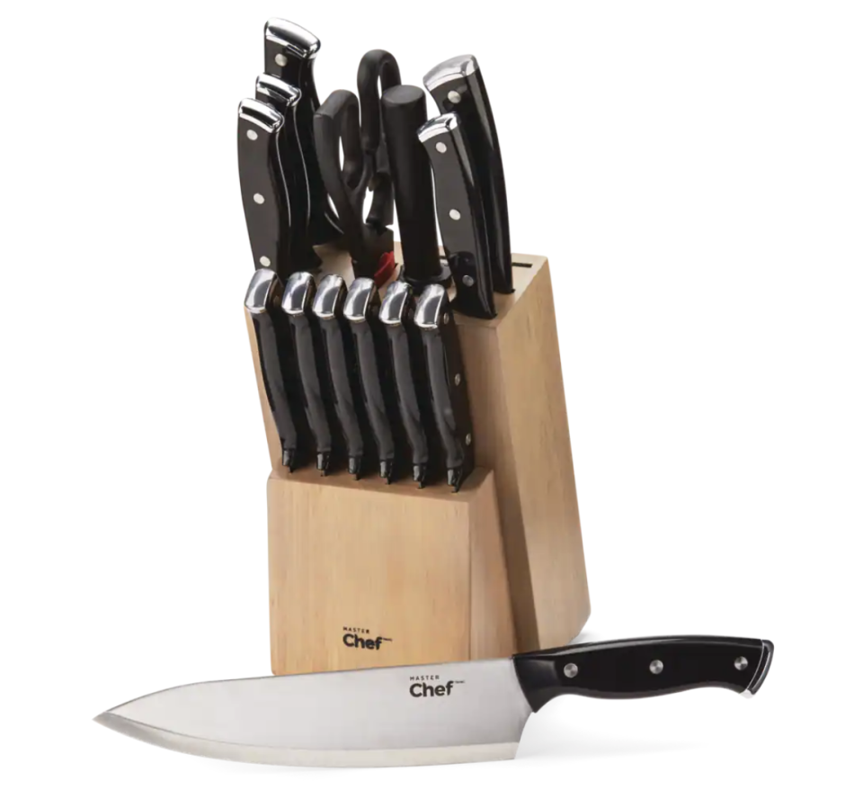 Master Chef Stamped Triple Rivet Set, 15-Piece (Photo via Canadian Tire)