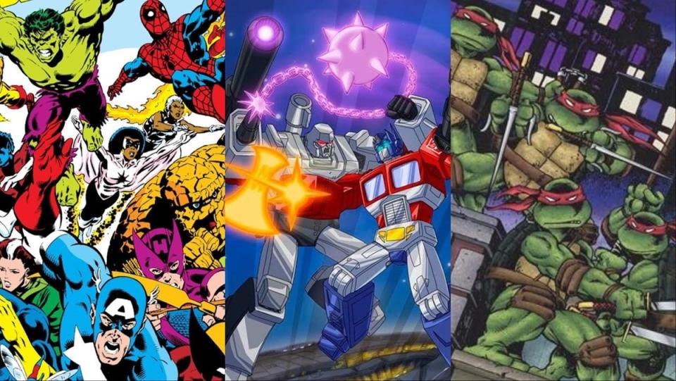 The 1984 debuts of Marvel's Secret Wars, the Transformers, and the Teenage Mutant Ninja Turtles.