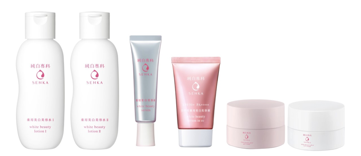 The new Junpaku Senka White Beauty collection imparts hydration and radiance to the skin. (PHOTO: Senka Singapore)