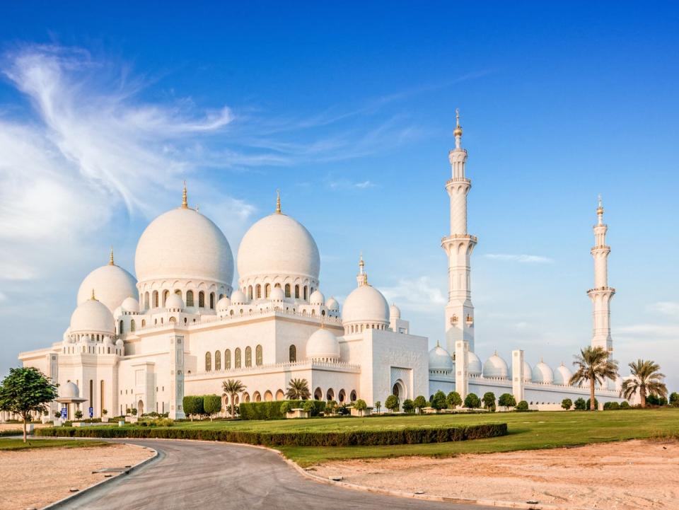 Sheikh Zayed Grand Mosque, the largest mosque in Abu Dhabi, is an architecural icon (Getty Images)