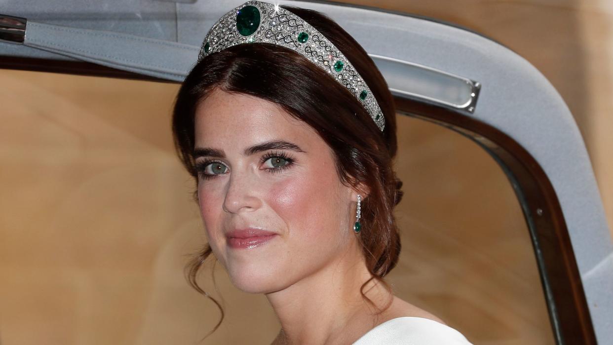 Princess Eugenie of York arrives for her marriage to Jack Brooksbank at St George's Chapel, Windsor Castle 