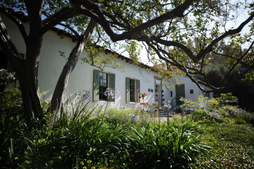 SOUTH PASADENA, CA - JULY 01: Adobe Flores in South Pasadena was named in honor of Mexican Gen. Jose Maria Flores who met in this house to discuss a tentative treaty during the U.S.-Mexican war that became the Articles of Capitulation. About a year later, the Treaty of Guadalupe Hidalgo ended the U.S.-Mexican war. The private residence is South Pasadena's first Cultural Heritage Landmark and is also included in the National Register of Historic Places. Photographed at Adobe Flores in South Pasadena, CA on Saturday, July 1, 2023. (Myung J. Chun / Los Angeles Times)