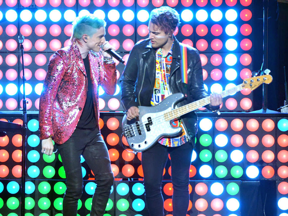 Walk the Moon perform onstage during the 2015 American Music Awards at Microsoft Theater on November 22, 2015 in Los Angeles.