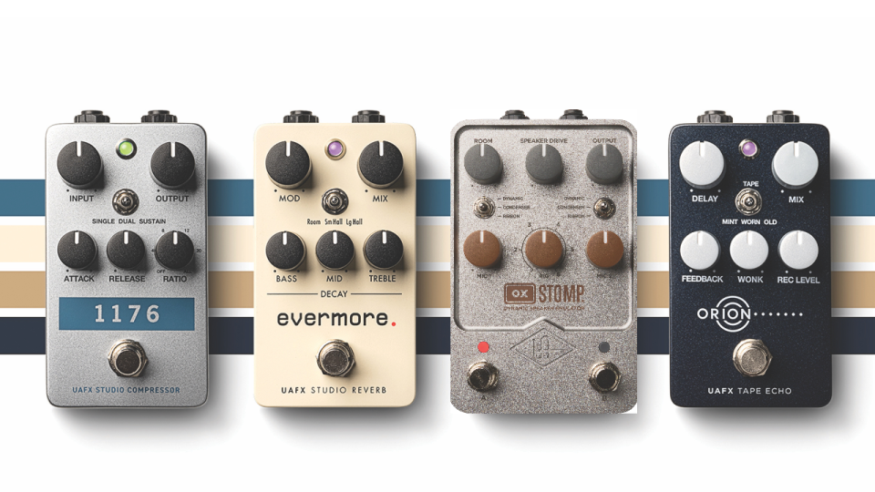 UAFX guitar effects pedals: Evermore, 1176, Orion and Ox Stomp
