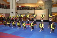 Clementi Primary School's cheerleading team, Unicorn shows the crowd at United Square how to be thankful.