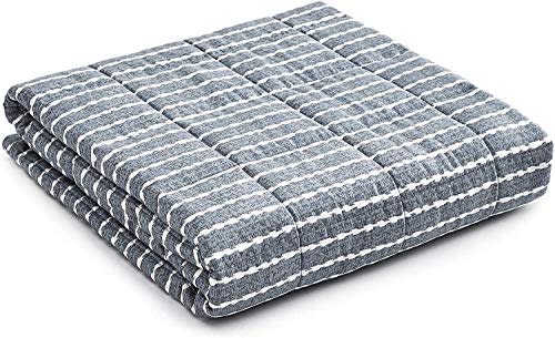 YnM Weighted Blanket -- Heavy 100% Oeko-Tex Certified Cotton Material with Premium Glass Beads (Dark Grey, 60''x80'' 20lbs), Suit for One Person(~190lb) Use on Queen/King Bed (Amazon / Amazon)