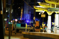 <p>A police vehicle is seen outside the Manchester Arena, where U.S. singer Ariana Grande had been performing in Manchester, northern England, Britain May 23, 2017. (Andrew Yates/Reuters) </p>