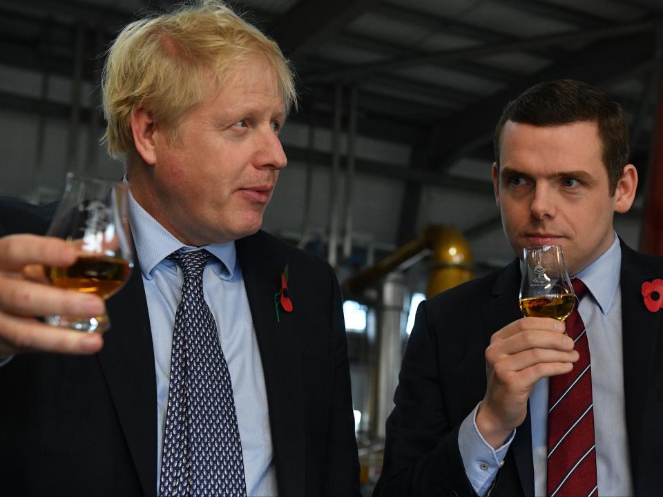 Boris Johnson with Scottish Tory leader Douglas RossGetty