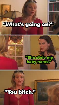 Good friend: When Samantha called out Charlotte's old friend for naming her baby what Charlotte was going to name hers.