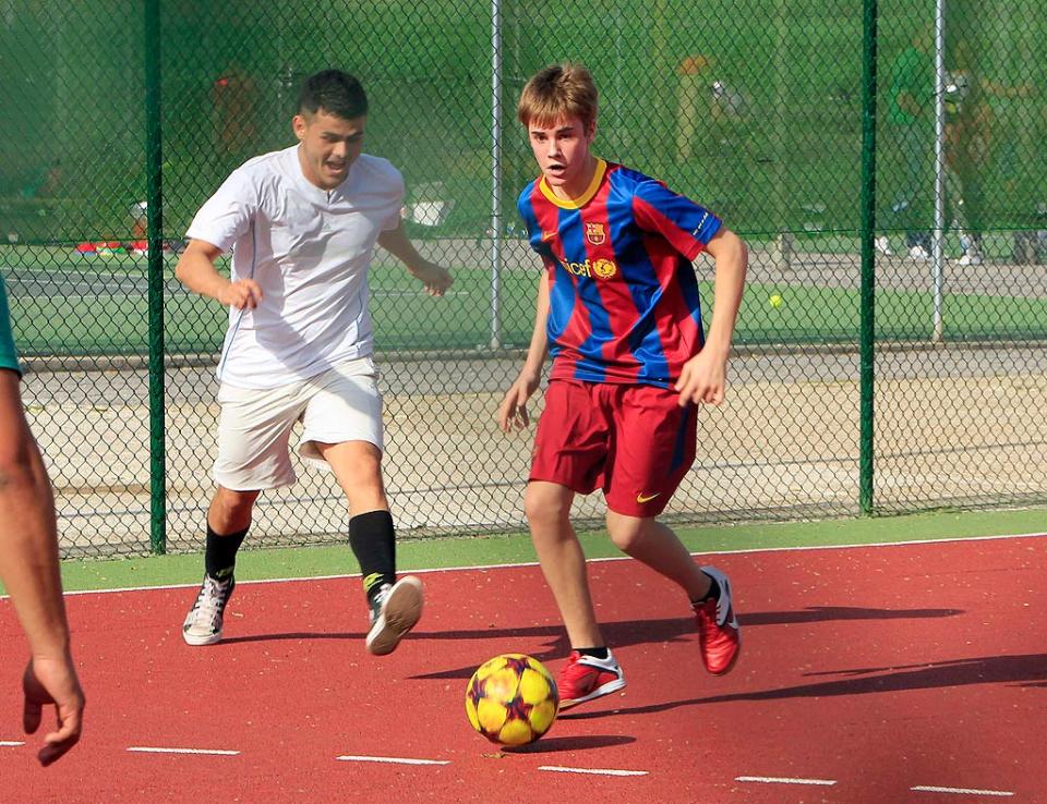 Justin Bieber Plays Soccer Madrid