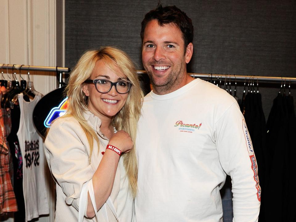 Jamie Lynn Spears (L) and James Watson attend the 49th Annual Academy of Country Music Awards Artist Appreciation Lounge at the MGM Grand Garden Arena on April 5, 2014 in Las Vegas, Nevada