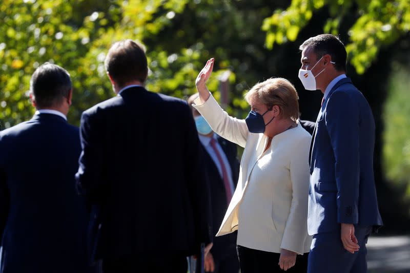 German Chancellor Angela Merkel visits Spain