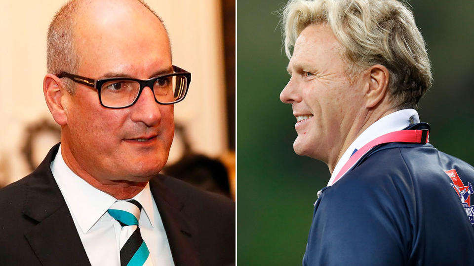 Pictured here, Port Adelaide chairman David Koch and AFL great Dermott Brereton.