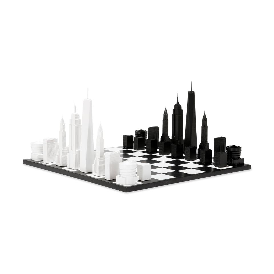 <p><strong>The Moma</strong></p><p>moma.org</p><p><strong>$135.00</strong></p><p><a href="https://store.moma.org/kids/toys-games/nyc-skyline-chess-set/2628-128944.html" rel="nofollow noopener" target="_blank" data-ylk="slk:Shop Now;elm:context_link;itc:0;sec:content-canvas" class="link ">Shop Now</a></p><p>This beautiful black and white chess set features some of the most prominent buildings in the New York City skyline. </p>