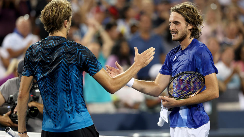 Alexander Zverev and Stefanos Tsitsipas' thrilling semi-final at the Cincinnati Open was overshadowed by a time-out controversy involving the latter. (Photo by Matthew Stockman/Getty Images)