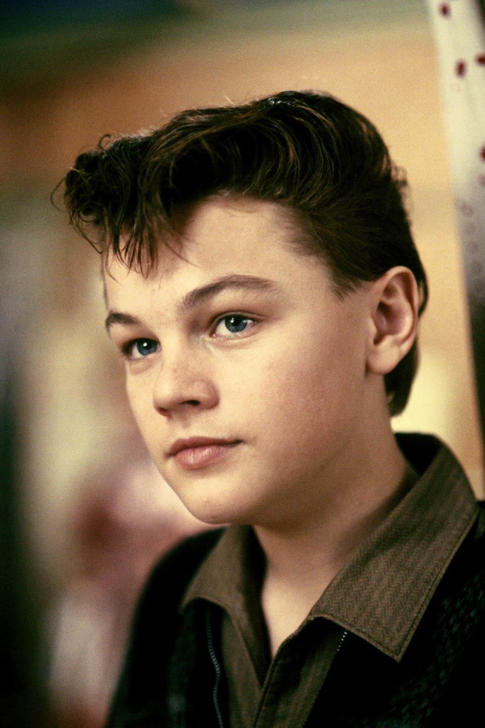 A young Leonardo DiCaprio with a '50s style hairdo