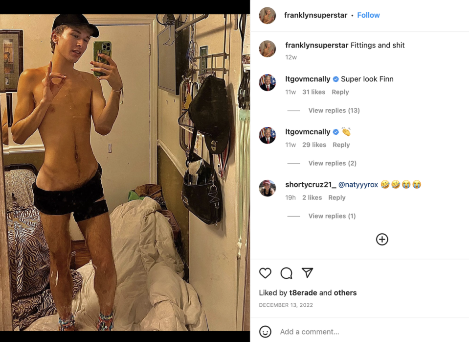 Randy McNally is highly supportive on social media of young drag performer Franklyn McClur (Instagram / Franklyn McClur)