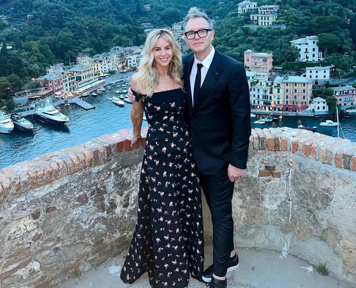 mark hoppus and wife skye share romantic snaps from italy for kourtney/travis wedding. https://www.instagram.com/p/Cd5EjwtMAZ2/.