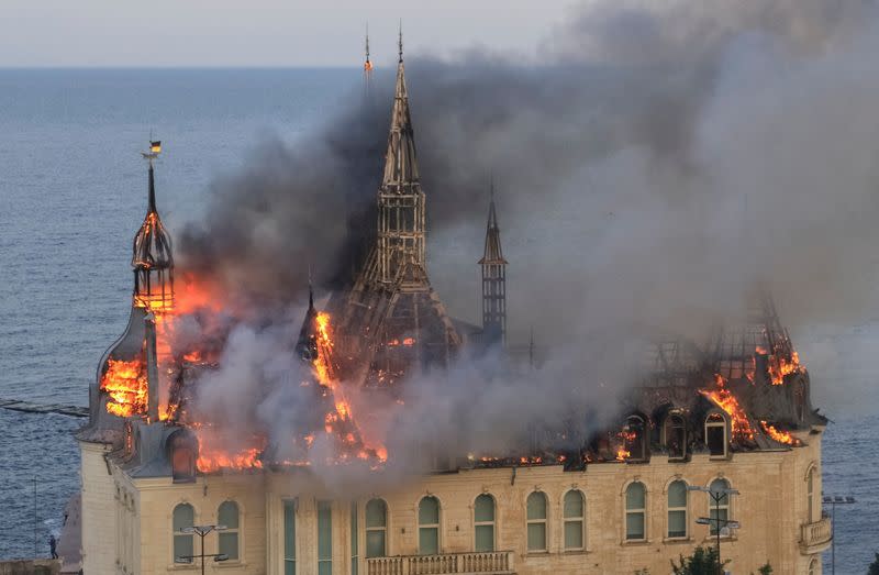 Aftermath of a Russian missile strike in Odesa