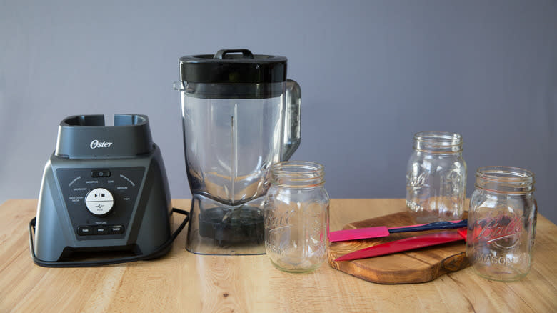 green juice tools on table