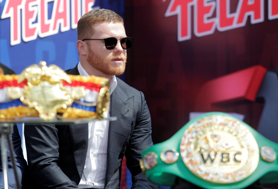 <strong>Saúl Canelo Álvarez no se engancha ante las provocaciones</strong> de su rival del 6 de noviembre, Caleb Plant. (Foto: Reuters)