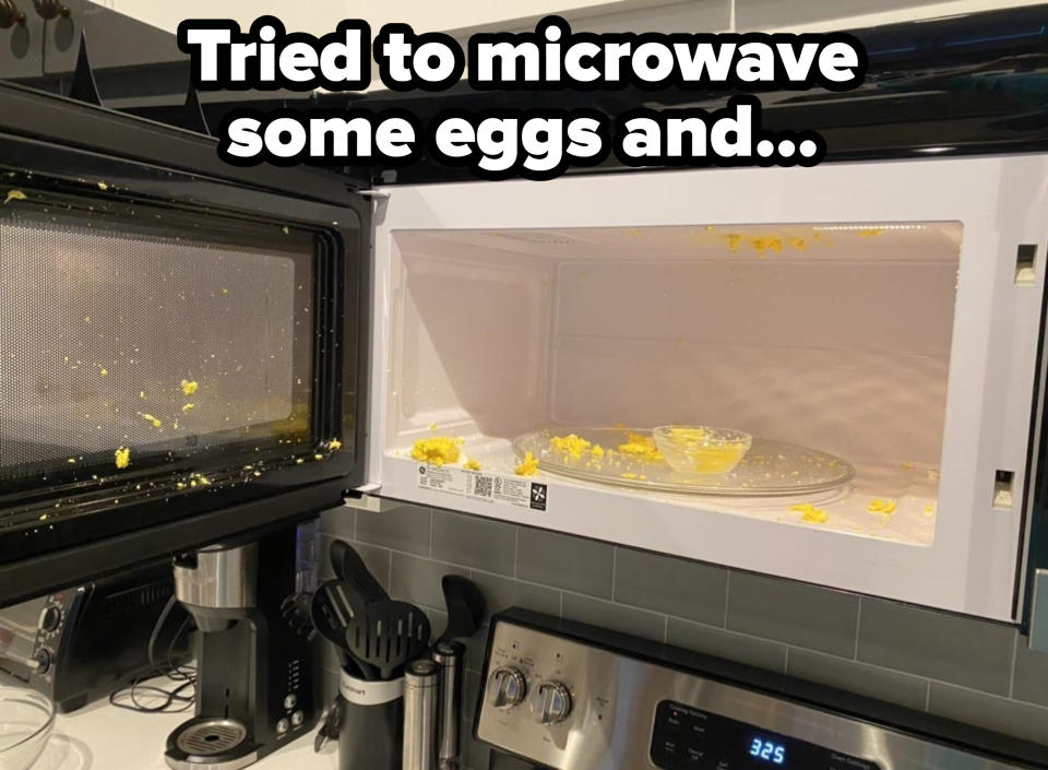 eggs exploded in a microwave