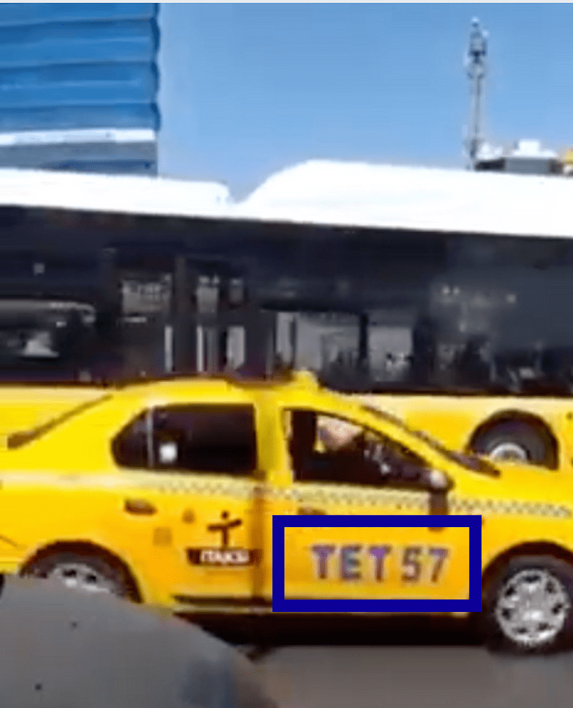 <div class="paragraphs"><p>One can see'TET 57' written on a taxi seen in the viral video.</p></div>